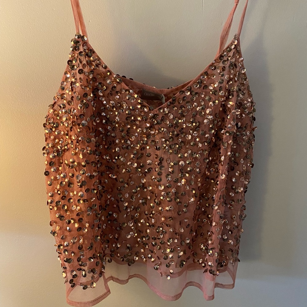 ASOS- gorgeous sequined peach cami.